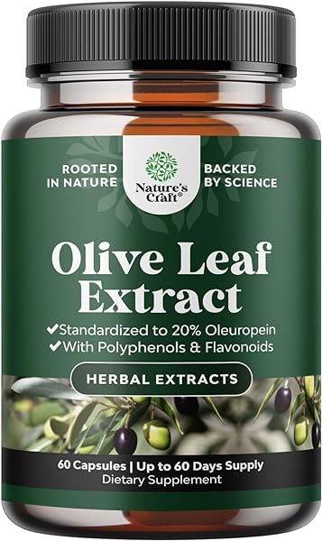 Potent Olive Leaf Extract Capsules - High Strength Antioxidant Supplement with Pure Olive Leaf with 20% Oleuropein - Herbal Heart Health Supplement - Vegan Non-GMO & Gluten Free (2 Month Supply) in Pakistan in Pakistan