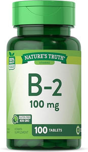 B2 Vitamin | 100mg | 100 Tablets | Vegetarian, Non-GMO & Gluten Free Supplement | Riboflavin | by Nature's Truth in Pakistan