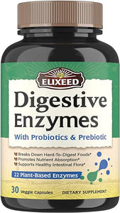 Digestive Enzymes Plus Probiotics & Prebiotics, 22 Digestive Enzymes with Amylase, Protease, Lactase & More, Maximum Strength, for Healthy Digestion, Vegan, Non-GMO, 30 Caps in Pakistan
