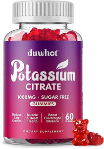 Potassium Citrate 1000mg Gummies, Potassium Supplement for Adults Women & Men, Support Leg Cramps & Muscle Health, 60 Chewables in Pakistan