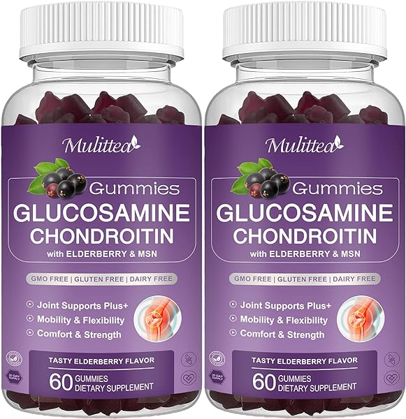 Glucosamine Chondroitin Gummies - Extra Strength Joint Support Supplement with MSM & Elderberry for Natural Joint, Antioxidant Immune Support for Adults, Men & Women-(2 Pack) in Pakistan in Pakistan