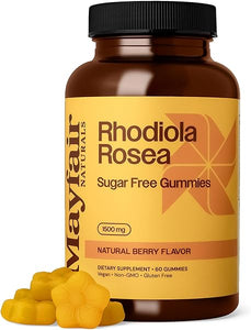 Rhodiola Rosea Sugar Free Gummies, Dietary Supplement, 1500mg, 60 Gummies, Natural Berry Flavor in Pakistan
