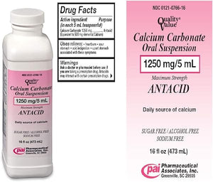 Calcium Carbonate Oral Suspension 1250mg/5 ml - 16 Oz. in Pakistan