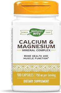 Nature's Way Calcium & Magnesium Mineral Complex, Supports Bone Health*, 750 mg per serving, 100 Capsules in Pakistan