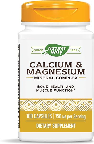 Nature's Way Calcium & Magnesium Mineral Complex, Supports Bone Health*, 750 mg per serving, 100 Capsules in Pakistan in Pakistan