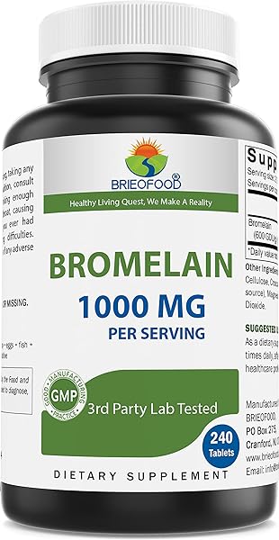 Brieofood Bromelain 1000mg per Serving 240 Tablets - Proteolytic Digestive Enzyme - Supports Healthy Digestion, Joint Health, Nutrient Absorption in Pakistan in Pakistan