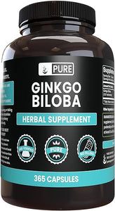 PURE ORIGINAL INGREDIENTS Ginkgo Biloba (365 Capsules) No Magnesium Or Rice Fillers, Always Pure, Lab Verified in Pakistan