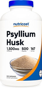 Nutricost Psyllium Husk 1500mg Per Serving, 500 Capsules - Non-GMO & Gluten Free in Pakistan