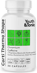 Youth & Tonic Thermogenic Supplement 30 Capsules as Advanced Diet Support for Energy Metabolism Focus Cravings for Men and Women with Caffeine Chromium Glucomannan Guarana Hoodia Gordonii in Pakistan