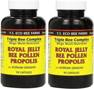 YS Eco Bee Farms, Royal Jelly Bee Pollen Propolis plus Korean Ginseng, 90 Capsules (2Pack) in Pakistan