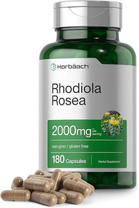 Rhodiola Rosea Capsules 2000mg | 180 Count | Non-GMO, Gluten Free Supplement | by Horbaach in Pakistan