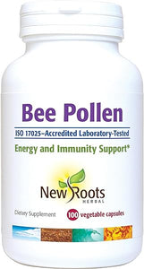 NEW ROOTS HERBAL Bee Pollen 1000mg (100 Count) | All Natural Bee Pollen Capsule Supplement | Rich in Minerals, Vitamins & Essential Amino Acids for Antioxidant Support and Bee Vitality | Non-GMO in Pakistan