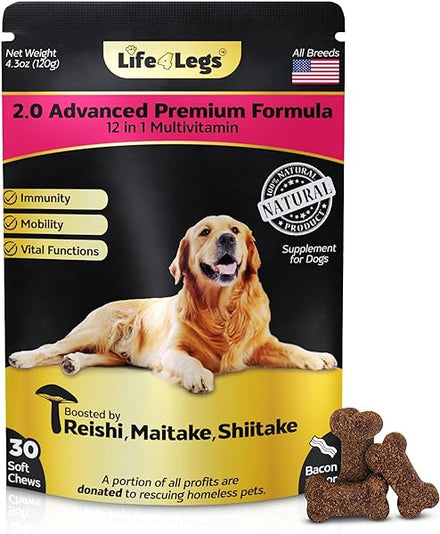 Soft Chews Dog Vitamins & Supplements - Dog Multivitamin - Hemp Oil Glucosamine Chondroitin Hip and Joint Support Health, Skin & Coat, Digestion & Immune Booster, Heart, Probiotics in Pakistan
