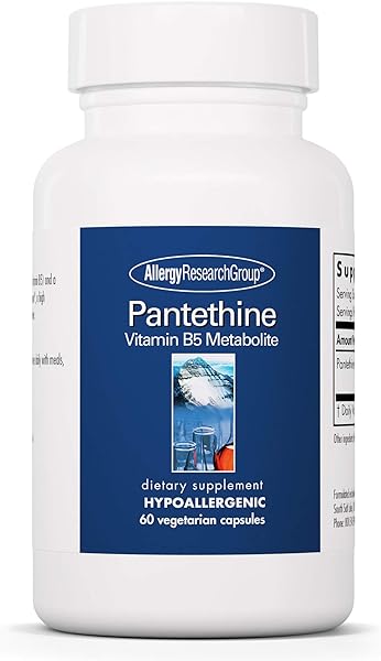 Allergy Research Group Pantethine Supplement - Vitamin B5, Pantothenic Acid, Metabolism Support, Liver Support, Cardiovascular Supplement, Coenzyme A, 660mg Vegetarian Capsules - 60 Count in Pakistan