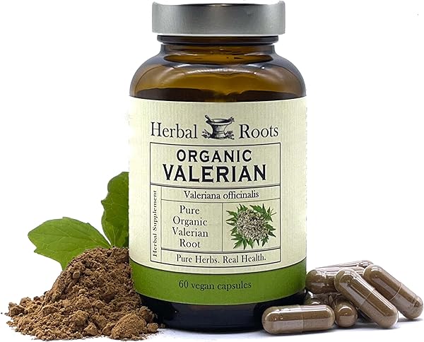 Herbal Roots Pure Organic Valerian Root Capsules - 900 mg - Non-Habit Forming with no Melatonin, Non-GMO - 60 Count Vegan Capsules, Herbal Supplement in Pakistan in Pakistan