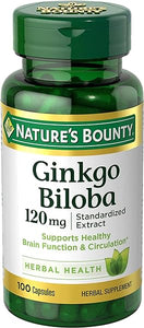 Nature's Bounty Ginkgo Biloba Capsules 120mg, Memory Support Supplement, Supports Brain Function and Mental Alertness, 100 Capsules in Pakistan
