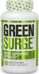 Jacked Factory Green Surge Green Superfood Capsules - Keto Friendly Greens Supplement w/Spirulina, Wheat & Barley Grass - Organic Greens Plus Probiotics & Digestive Enzymes - 120 Veggie Pills in Pakistan