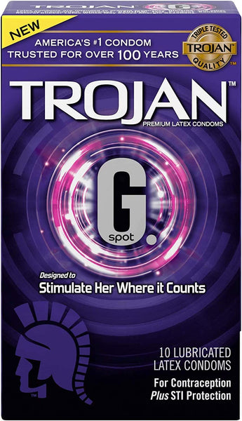 TROJAN G. Spot Premium Lubricated Condoms, 24 Count (Pack of 1)