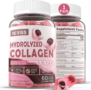 Sugar Free Hydrolyzed Collagen Gummies 800mg Multi Peptides Type I II III V & X, Plus Biotin, Keratin & Vitamin for Women Men Healthy Skin Hair Nails, Beauty Support, Bone & Joint Support, No-Gelatin in Pakistan