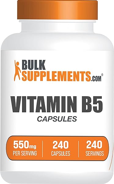 BULKSUPPLEMENTS.COM Vitamin B5 Capsules - Vitamin B Supplement - Pantothenic Acid 500mg - B5 Vitamins - Vitamin B5 Pantothenic Acid - 1 Capsule per Serving, 240-Day Supply (240 Capsules) in Pakistan in Pakistan