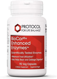 Protocol BioCore Enhanced Enzymes - Helps Digest Beans & Cruciferous Vegetables* - Digestion Supplement* - Amylase & Lipase - Kosher & Vegan - 90 Veg Capsules in Pakistan