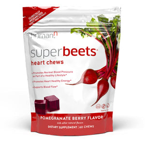 SuperBeets Blood Pressure Support Supplement Circulation - Beet Energy Chews - Pomegranate Berry Flavor