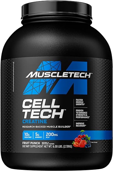 Creatine Monohydrate Powder | MuscleTech Cell-Tech Creatine Powder | Post Workout Recovery Drink | Muscle Builder for Men & Women | Musclebuilding Creatine Supplements | Fruit Punch, 6 lbs (56 Serv) in Pakistan