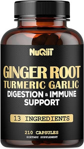Ginger Supplements Capsules with Turmeric Curcumin, Garlic Bulb with Immune System & Digestive Health Blend as Berberine HCl, Echinacea - 210 Capsules - Ginger Capsules 1000mg in Pakistan