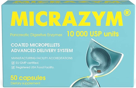 AVVA Pharmа Pancreatic Enzymes - 10,000 USP Effective Pancreatic Enzyme Supplements - Digestive Enzymes for Digestion - 50 Fast-Acting Capsules with Amylase, Lipase and Protease in Pakistan