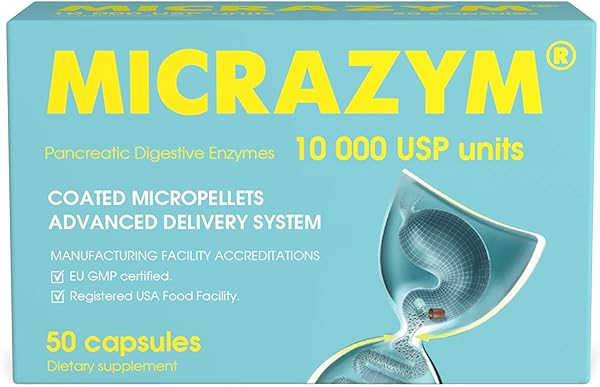 AVVA Pharmа Pancreatic Enzymes - 10,000 USP Effective Pancreatic Enzyme Supplements - Digestive Enzymes for Digestion - 50 Fast-Acting Capsules with Amylase, Lipase and Protease in Pakistan