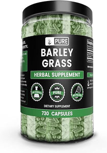 Pure Original Ingredients Barley Grass (730 Capsules) No Magnesium Or Rice Fillers, Always Pure, Lab Verified in Pakistan