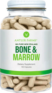Antler Farms - 100% Pure New Zealand Bone & Marrow, 180 Capsules, 750mg - Grass Fed, Pasture Raised Whole Bone Extract, Cold Processed, Healthy Essential Fats, Stem Cells, Collagen, Calcium