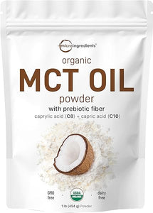 Organic MCT Oil Powder with Prebiotic Fiber,1 Pound(16 Ounce), Fast Fuel for Body and Brain, C8 MCT Oil for Coffee Creamer, No GMOs, Keto Diet, Vegan in Pakistan