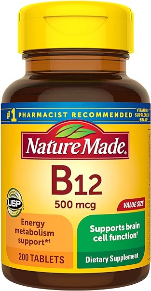 Nature Made Vitamin B12 500 mcg, Dietary Supplement for Energy Metabolism Support, 200 Tablets, 200 Day Supply in Pakistan in Pakistan