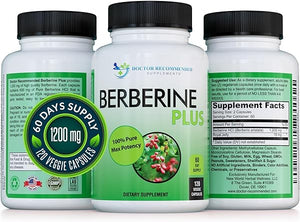 DOCTOR RECOMMENDED SUPPLEMENTS Berberine Plus 1200mg Per Serving - 120 Veggie Capsules with Royal Jelly in Pakistan