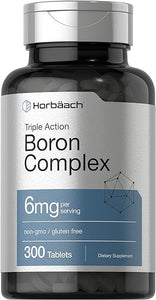 Triple Boron Complex 6 mg Supplement | 300 Tablets | Vegetarian, Non-GMO & Gluten Free | Triple Action Boron Citrate, Boron Glycinate, Boron Asparate | by Horbaach in Pakistan