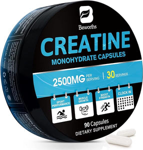 Creatine Monohydrate Pills, Creatine Capsules Powder Unflavored for Women, Optimum Nutrition Creatine Pills 2500mg, Pre-Workout Powder Micronized Creatine for Men - 90 Capsules in Pakistan