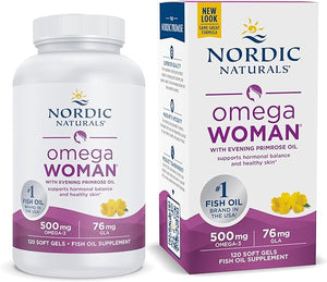 Nordic Naturals Omega Woman, Lemon - 120 Soft Gels - 500 mg Omega-3 + 800 mg Evening Primrose Oil - Healthy Skin, Hormonal Balance, Optimal Wellness - Non-GMO - 60 Servings in Pakistan