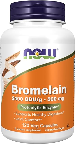 NOW Supplements, Bromelain (Natural Proteolytic Enzyme) 2,400 GDU/g - 500 mg, Natural Proteolytic Enzyme*, 120 Veg Capsules in Pakistan in Pakistan