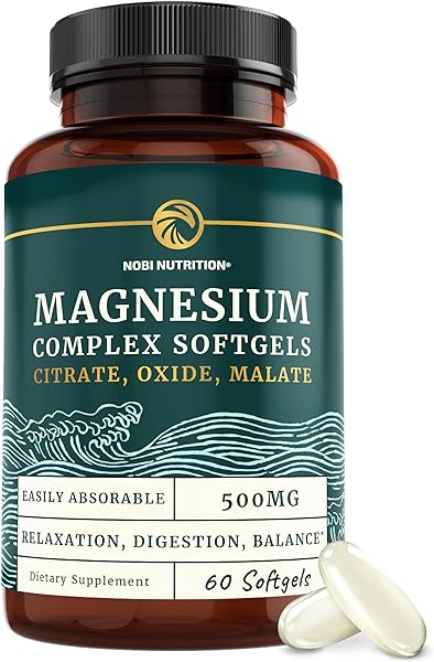 Triple Magnesium Softgels | Citrate, Malate, & Oxide | Highly Absorbable Magnesium Supplement for Digestion, Calm, Leg Cramps, & Sleep Support | 300mg Complex | Easy to Swallow Soft Gels | 60 Count in Pakistan in Pakistan