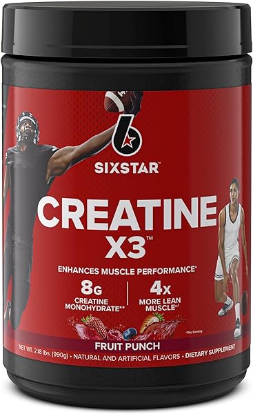 Creatine Powder | Six Star Creatine X3 | Creatine HCl + Creatine Monohydrate Powder |Muscle Recovery Workout Supplement | Creatine Supplements | Fruit Punch (30 Servings) in Pakistan