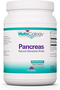 Nutricology Pancreas Dietary Supplement - Digestive Support, Natural Glandur (Pork), Enzymes, Hypoallergenic, Vegetarian Capsules, Gluten Free - 720 Count in Pakistan