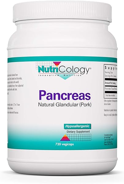 Nutricology Pancreas Dietary Supplement - Digestive Support, Natural Glandur (Pork), Enzymes, Hypoallergenic, Vegetarian Capsules, Gluten Free - 720 Count in Pakistan in Pakistan