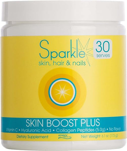 Hydrolyzed Collagen Powder - Sparkle Skin Boost Plus (No Flavor) [30-Serves] Verisol Peptides Protein Powder & Vitamin C, Non-GMO Collagen Supplement Drink, Keto Protein Powder Nutrition in Pakistan