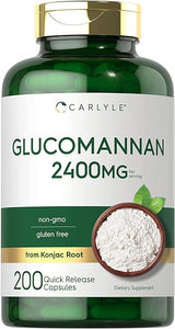 Carlyle Glucomannan Capsules | 200 Count | Soluble Fiber Pills | Non-GMO, Gluten Free Supplement in Pakistan