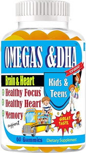 Omega Gummies Brain Supplements for Memory and Focus Support Brain Health Omega 3 EPA DHA for Kids and Teens Brain Memory and Cognitive Support 60 ct in Pakistan