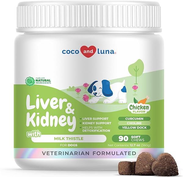 Milk Thistle for Dogs - 90 Soft Chews - Liver and Kidney Support for Dogs - Hepatic Support with EPA & DHA - Detox for Dogs - Liver Supplement for Dogs with Choline and L-Arginine (Soft Chews) in Pakistan in Pakistan