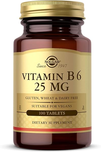 Solgar Vitamin B6 25 mg, 100 Tablets - Supports Energy Metabolism, Heart Health & Healthy Nervous System - B Complex Supplement - Vegan, Gluten Free, Dairy Free, Kosher - 100 Servings in Pakistan in Pakistan