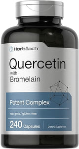 Quercetin with Bromelain Supplement | 240 Capsules | Non-GMO and Gluten Free | by Horbaach in Pakistan