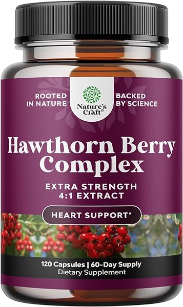 Extra Strength Hawthorn Berry Capsules - 1330mg Per Serving 4:1 Hawthorn Extract Digestion and Heart Health Supplement - Hawthorn Berry Extract Plant Polyphenols Supplement for Men and Women - 120ct in Pakistan